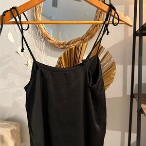 Elegant Black Satin flowy top